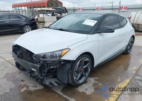 2019 Hyundai Veloster Turbo Ultimate z USA, uszkodzony, nr VIN KMHTH6AB6KU012217